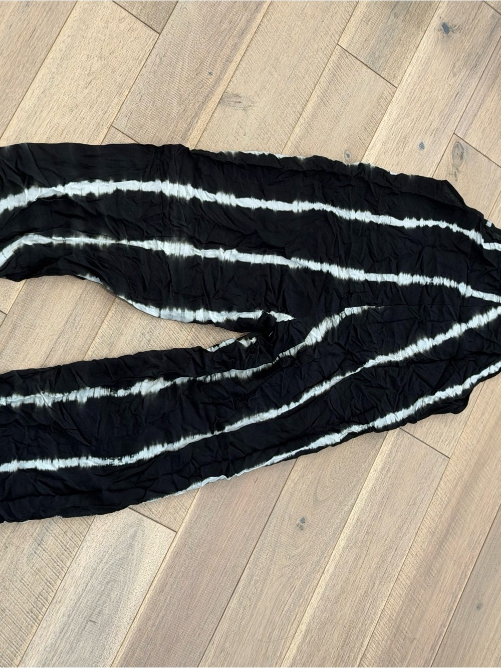 Black Tie-Dye Stripe Wide Leg Jumpsuit Swim Coverup